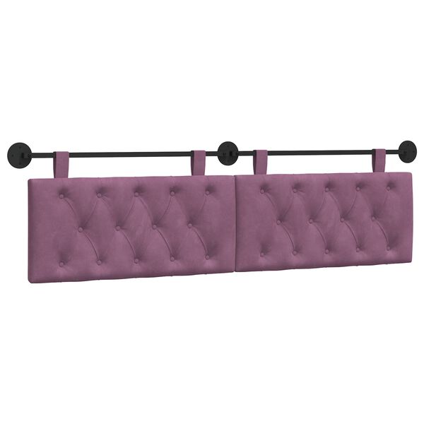 vidaXL Cabeceira Suspensa Roxo 190 x 55 x 7 cm Veludo