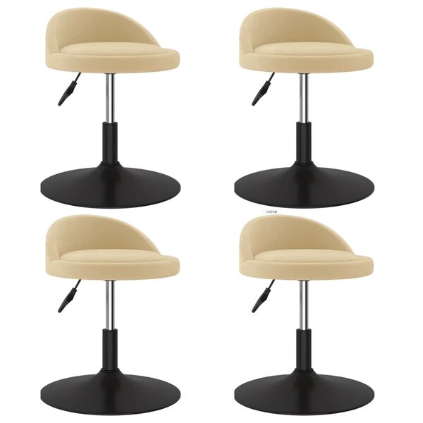 vidaXL Cadeiras de jantar girat&oacute;rias 4 pcs veludo cor creme