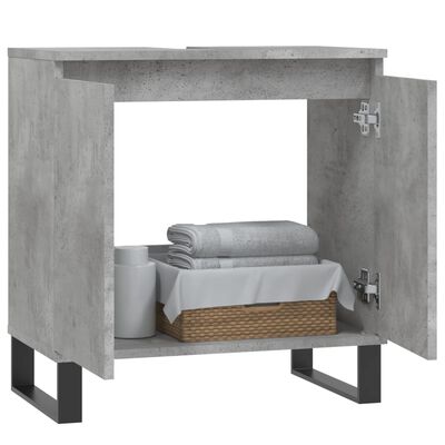 vidaXL Armário casa de banho 58x33x60 cm deriv. madeira cinza cimento