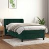 vidaXL Cama com molas/colch&atilde;o 100x200 cm veludo verde-escuro