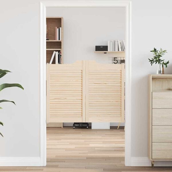 vidaXL Portas de batente design de persiana 1-Par pinho maci&ccedil;o