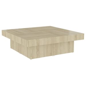 vidaXL Mesa de centro 90x90x28 cm contraplacado carvalho sonoma