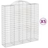 vidaXL Cestos gabião arqueados 5pcs 200x50x200/220cm ferro galvanizado