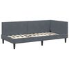vidaXL Estrutura de Cama de Canto Cinza Escuro 90 cm x 190 cm Veludo