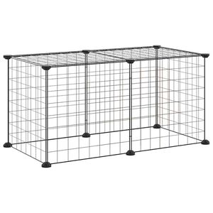 vidaXL Gaiola p/ animais de estima&ccedil;&atilde;o com 8 pain&eacute;is 35x35 cm a&ccedil;o preto