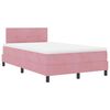 vidaXL Cama Box Spring LED com colch&atilde;o Rosa 120 x 200 cm Veludo