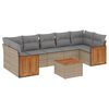 vidaXL 8 pcs conjunto de sof&aacute;s p/ jardim com almofad&otilde;es vime PE bege