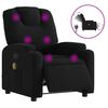 vidaXL Poltrona reclin&aacute;vel de massagens el&eacute;trica tecido preto