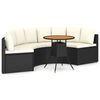 vidaXL 5 pcs conjunto sof&aacute;s de jardim c/ almofad&otilde;es vime PE preto