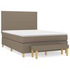 vidaXL Cama com molas/colch&atilde;o 140x190 cm tecido castanho-acinzentado