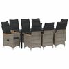 vidaXL Conjunto de Jantar para Jardim 9 unid. Cinzeto vime PE