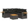 vidaXL 6 pcs conjunto sof&aacute;s de jardim c/ almofad&otilde;es vime PE preto