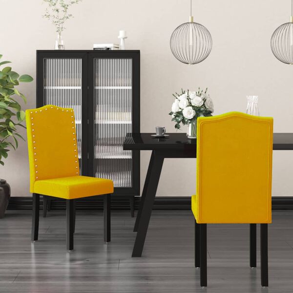 vidaXL Cadeiras de jantar 2 pcs veludo amarelo