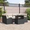 vidaXL Conjunto de Sof&aacute; de Jardim 7 pcs Preto Rattan Sint&eacute;tico