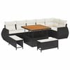 vidaXL Conjunto de Sof&aacute; de Jardim 9 unid. Preto vime PE