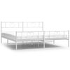 vidaXL Estrutura de cama com cabeceira e p&eacute;s 193x203 cm metal branco