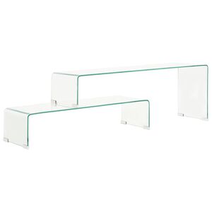 vidaXL 2pcs conjunto mesas centro 90x30x20/110x30x40cm vidro temperado