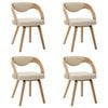 vidaXL Cadeiras jantar 4 pcs madeira curvada e couro artificial creme