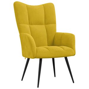 vidaXL Cadeira de descanso veludo amarelo mostarda