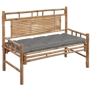 vidaXL Banco de jardim com almofad&atilde;o 120 cm bambu