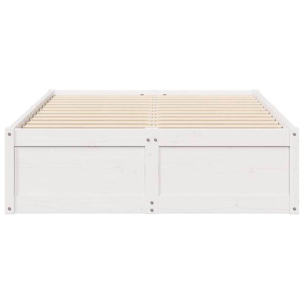 vidaXL Cama sem colch&atilde;o 120x200 cm madeira de pinho maci&ccedil;a branco