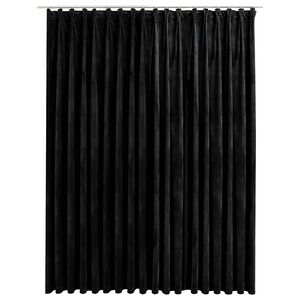 vidaXL Cortina blackout com ganchos 290x245 cm veludo preto