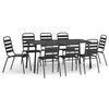 vidaXL 9 pcs conjunto de jantar para jardim a&ccedil;o antracite