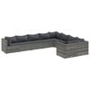 vidaXL 9 pcs conjunto sof&aacute;s p/ jardim com almofad&otilde;es vime PE cinzento