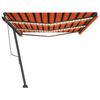 vidaXL Toldo autom. LED e sensor de vento 600x300 cm laranja/castanho