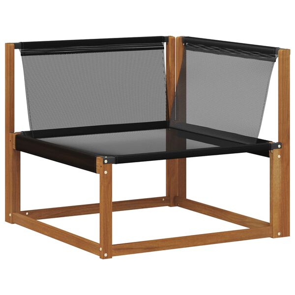 vidaXL Conjunto de Sof&aacute;s para Exterior 9 pcs Natural e Preto