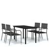 vidaXL 5 pcs conjunto de jantar para jardim cinzento