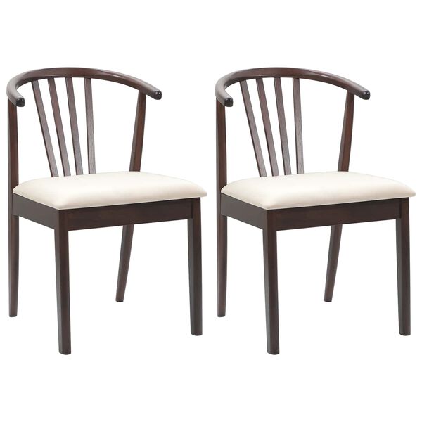 vidaXL Cadeira de jantar 2 pcs Marrom claro e claro