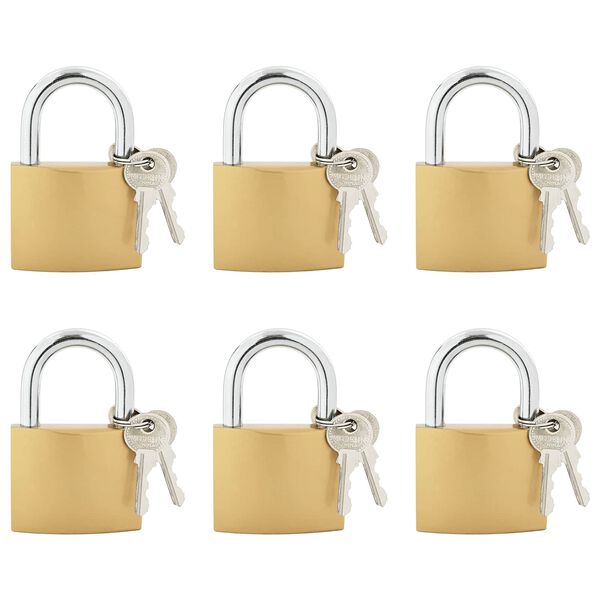 vidaXL U Lock com Chaves 6 pcs Lat&atilde;o Ferro