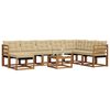 vidaXL Conjunto de Sof&aacute;s para Exterior 9 pcs Natural e Bege