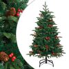 vidaXL &Aacute;rvore de Natal artificial articulada c/ pinhas e bagas 150 cm