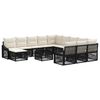 vidaXL Conjunto de Sof&aacute; de Jardim 13 unid. Preto vime PE