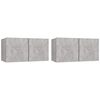 vidaXL M&oacute;veis de TV para parede 2 pcs 60x30x30 cm cinzento cimento