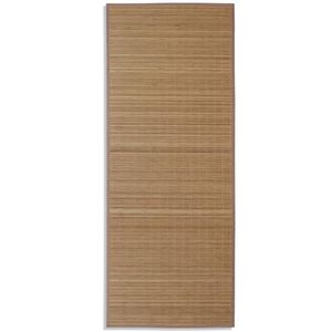 Tapete retangular bambu 80 x 200 cm castanho