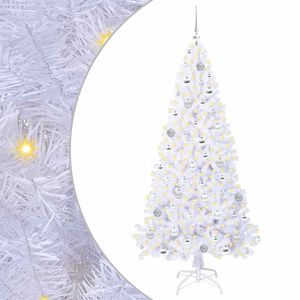 vidaXL &Aacute;rvore de Natal Artificial com 300 LEDs Branco 180 cm PVC e A&ccedil;o