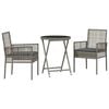vidaXL Conjunto Bistro de Jardim 3 unid. Cinzeto vime PE