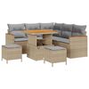 vidaXL Conjunto de Sof&aacute; de Jardim 8 pcs Bege vime PE