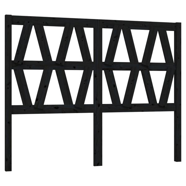 vidaXL Cabeceira de cama 146x4x100 cm pinho maciço preto