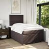 vidaXL Cama boxspring com colch&atilde;o 120x190 cm tecido castanho-escuro
