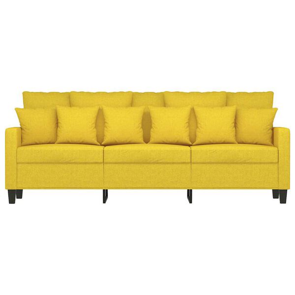vidaXL Sof&aacute; de 3 lugares 180 cm tecido amarelo-claro