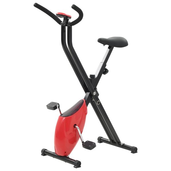 vidaXL Bicicleta estática X-Bike resistência de correia vermelho