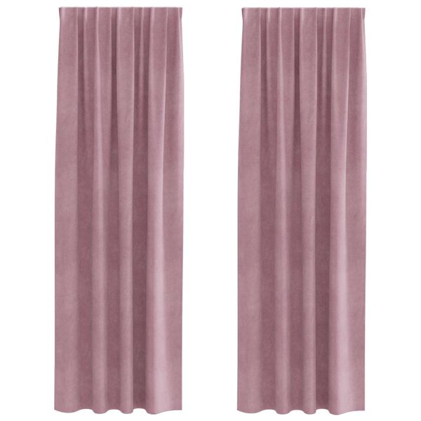 vidaXL Cortinas opacas 2 pcs Rosa Escuro 140 x 245 cm Veludo