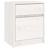 vidaXL Mesa de cabeceira 40x31x50 cm madeira de pinho maci&ccedil;a branco