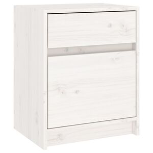 vidaXL Mesa de cabeceira 40x31x50 cm madeira de pinho maci&ccedil;a branco