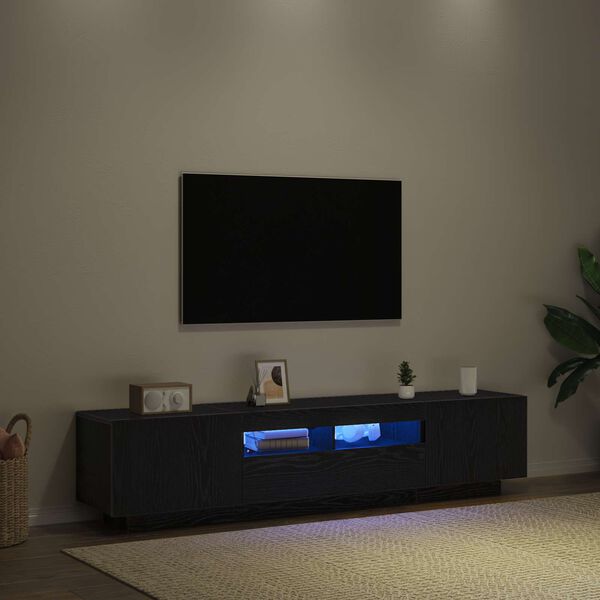 vidaXL Conjunto de m&oacute;vel de TV 2 pcs Preto 180 x 35 x 40 cm