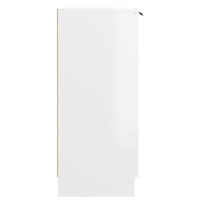 vidaXL Aparador 90,5x30x70 cm madeira processada branco brilhante